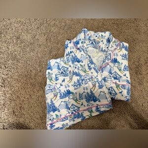 Roller Rabbit XS Ski Toile Polo Pajamas